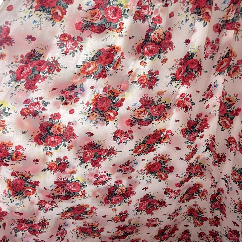Flowing Blooms Boho Maxi Dress W/Slim Full Skirt, Floral Maxi Dress, Long Sleeve - Picture 8 of 11